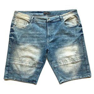 Southpole Denim Jean Shorts Mens 44 (46x13) Stretch Faded Medium Blue‎ Wash Long